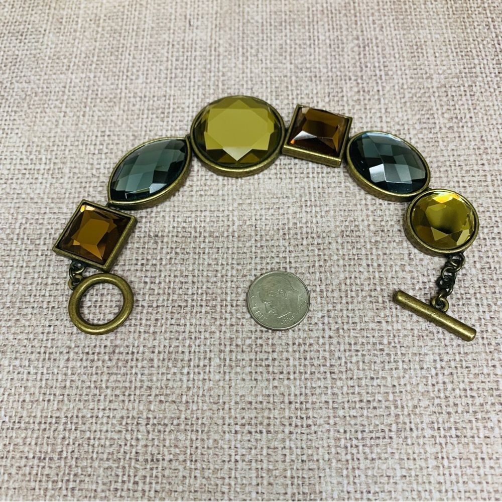Gold Blue Yellow Amber Color Crystal Bracelet‎